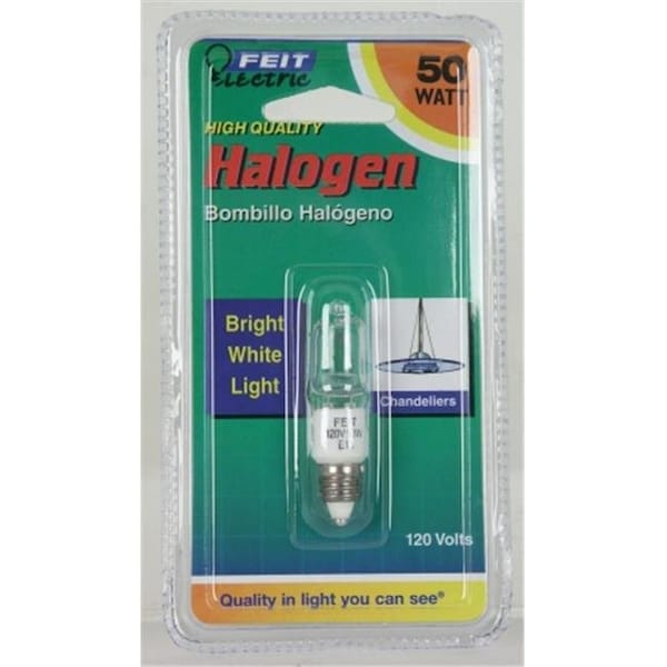Feit Electric Feit 50 Watt Halogen Single Ended Clear Mini Candelabra Base Bulb BPQ50-CL-MC- BPQ50/CL/MC- - main